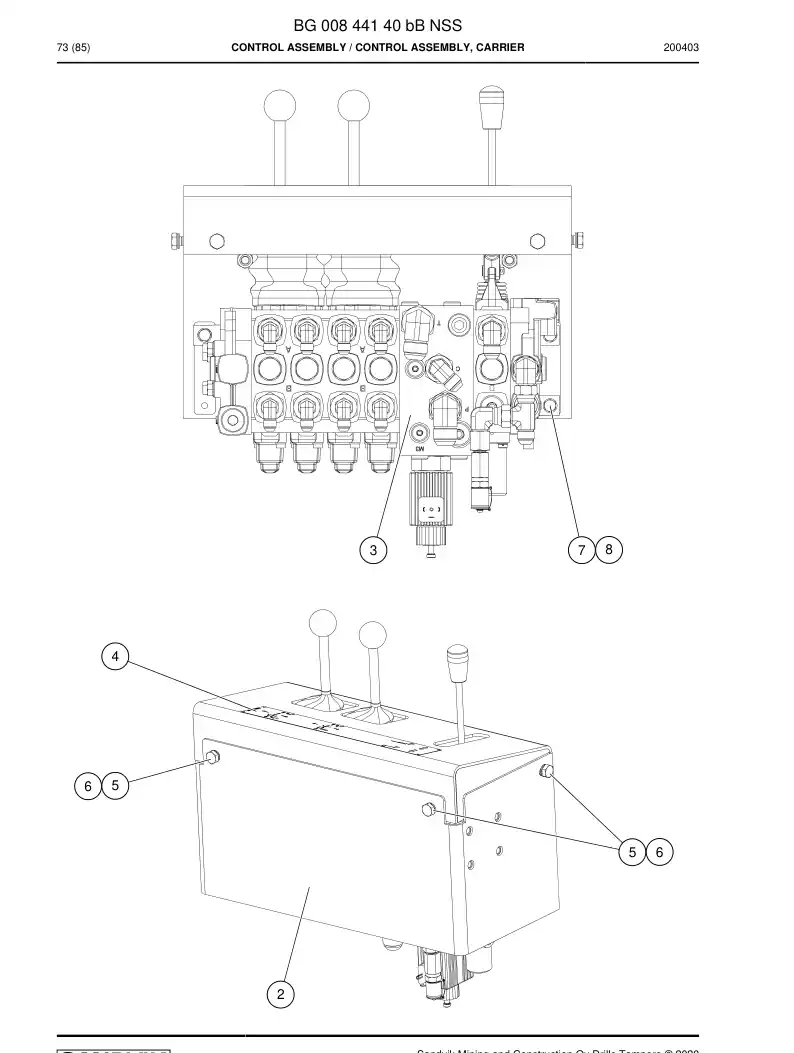 BG00844140b BG 008 441 40b Control Assembly - Sandvik Technical Drawing
