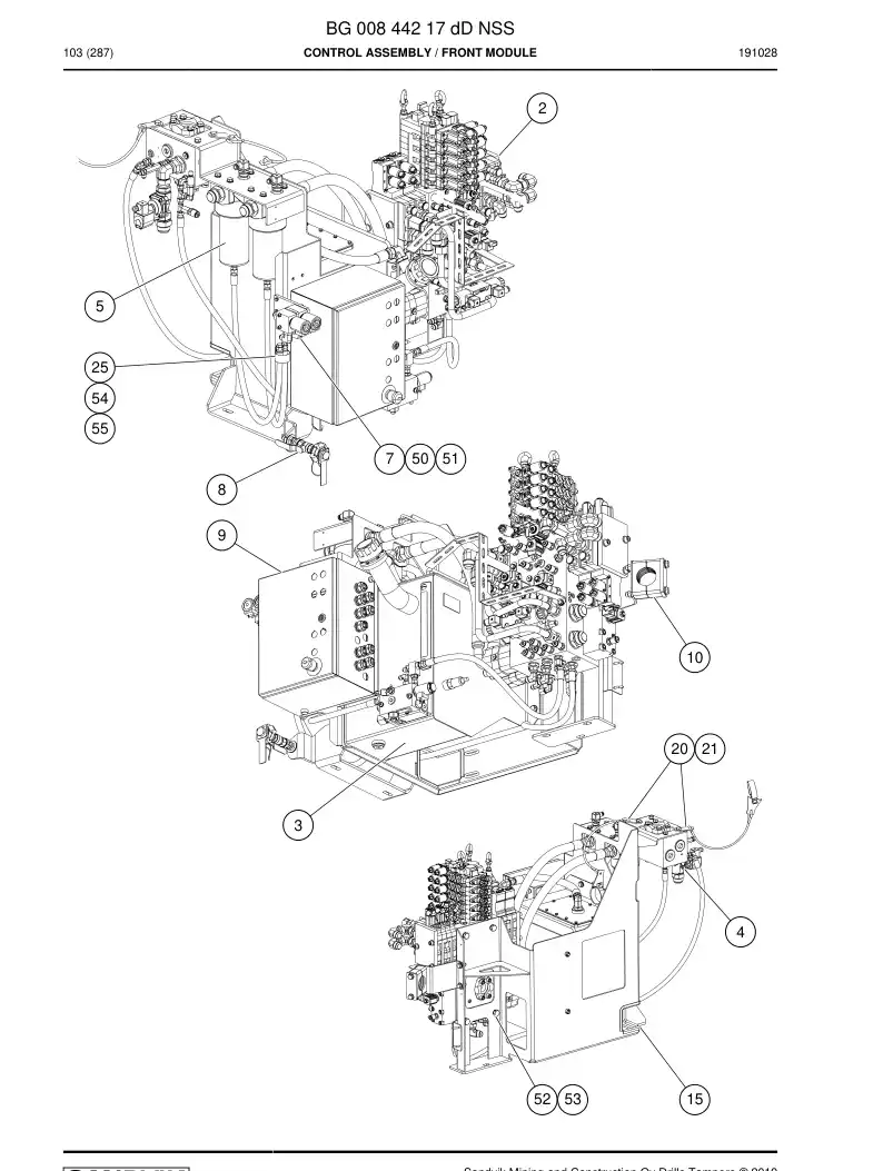 BG00844217d BG 008 442 17d Control Assembly - Sandvik Technical Drawing