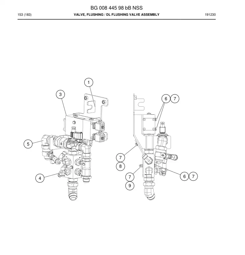 BG00844598b BG 008 445 98b Valve, Flushing - Sandvik Technical Drawing