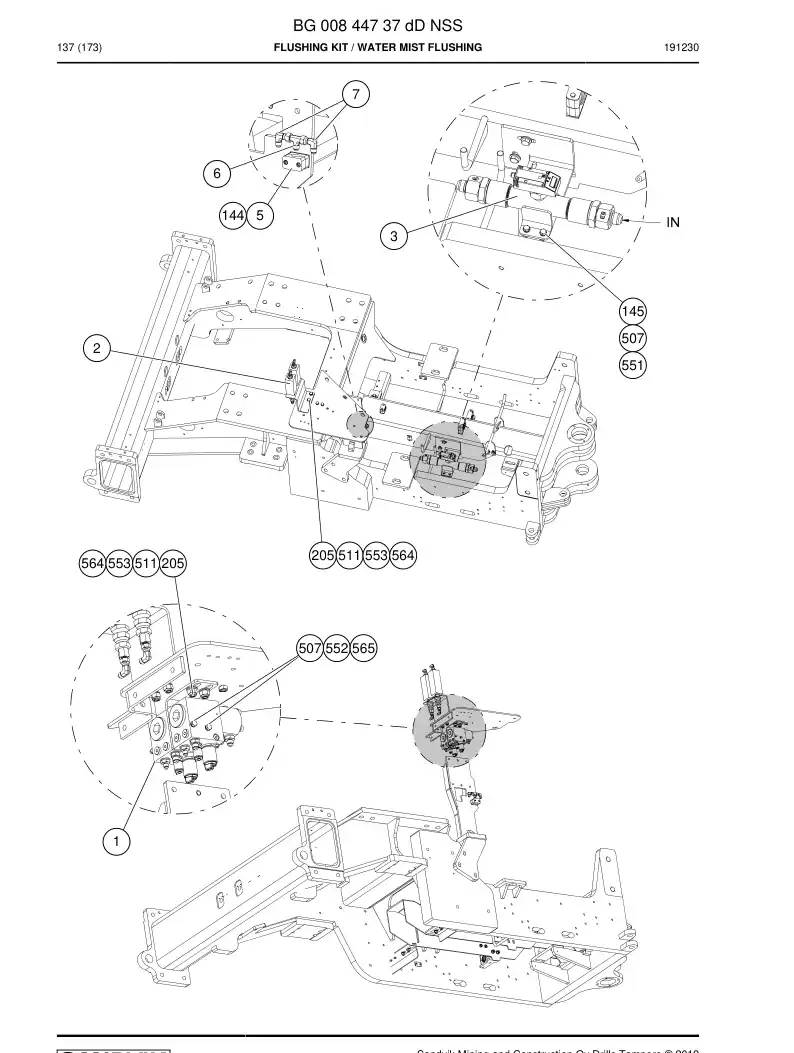BG00844737d BG 008 447 37d Flushing Kit - Sandvik Technical Drawing