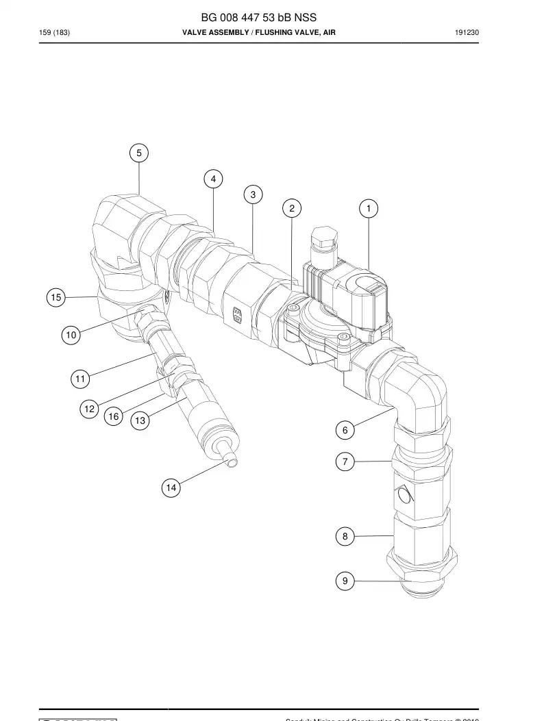 BG00844753b BG 008 447 53b Valve Assembly - Sandvik Technical Drawing