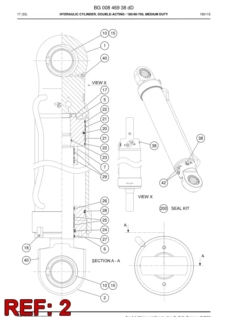 BG00846606a BG 008 466 06a Rod, Cylinder - Sandvik Technical Drawing