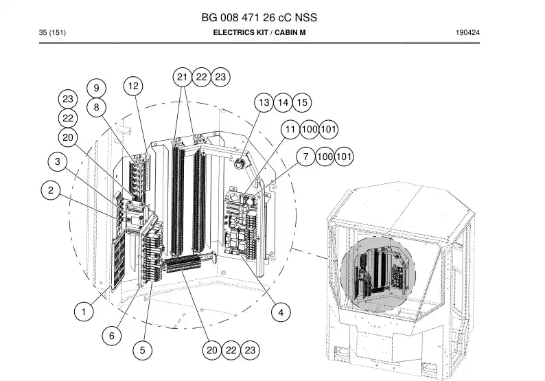 BG00847126c BG 008 471 26c Electrics Kit - Sandvik Technical Drawing