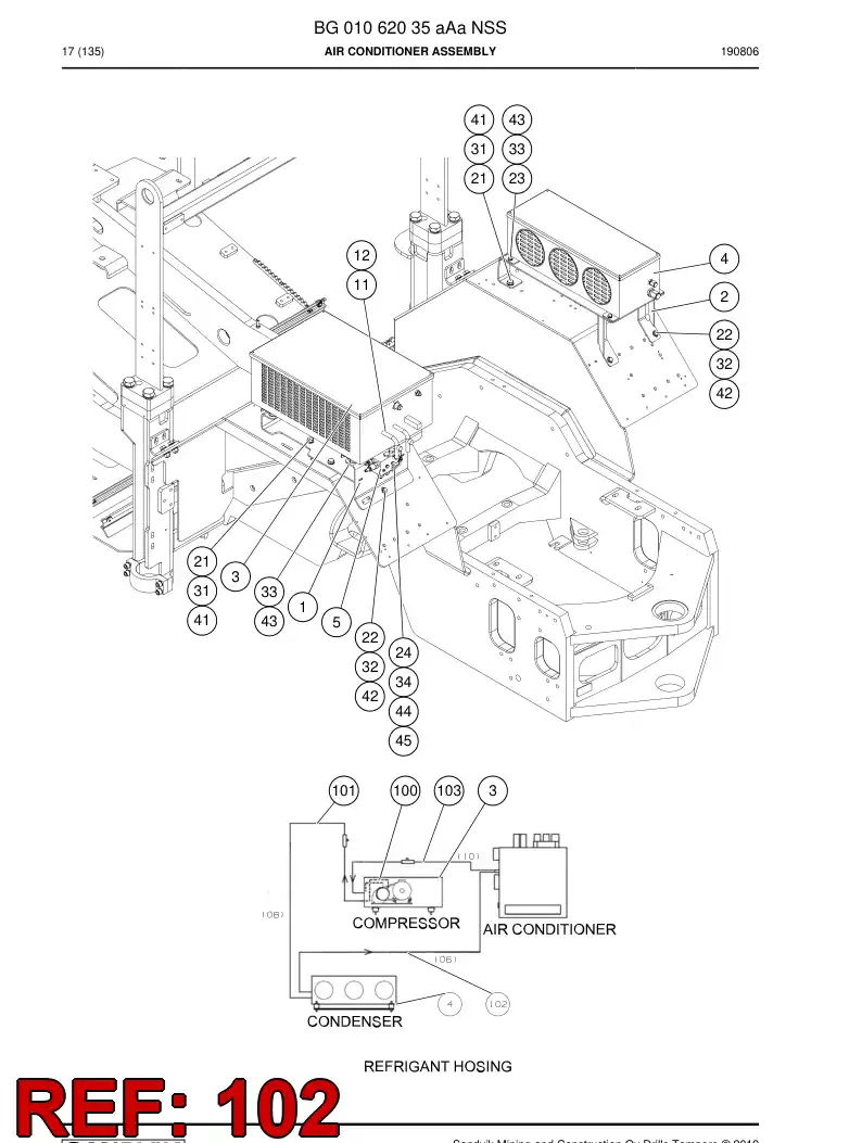 BG00847505b BG 008 475 05b Hose, Refrigeration - Sandvik Technical Drawing