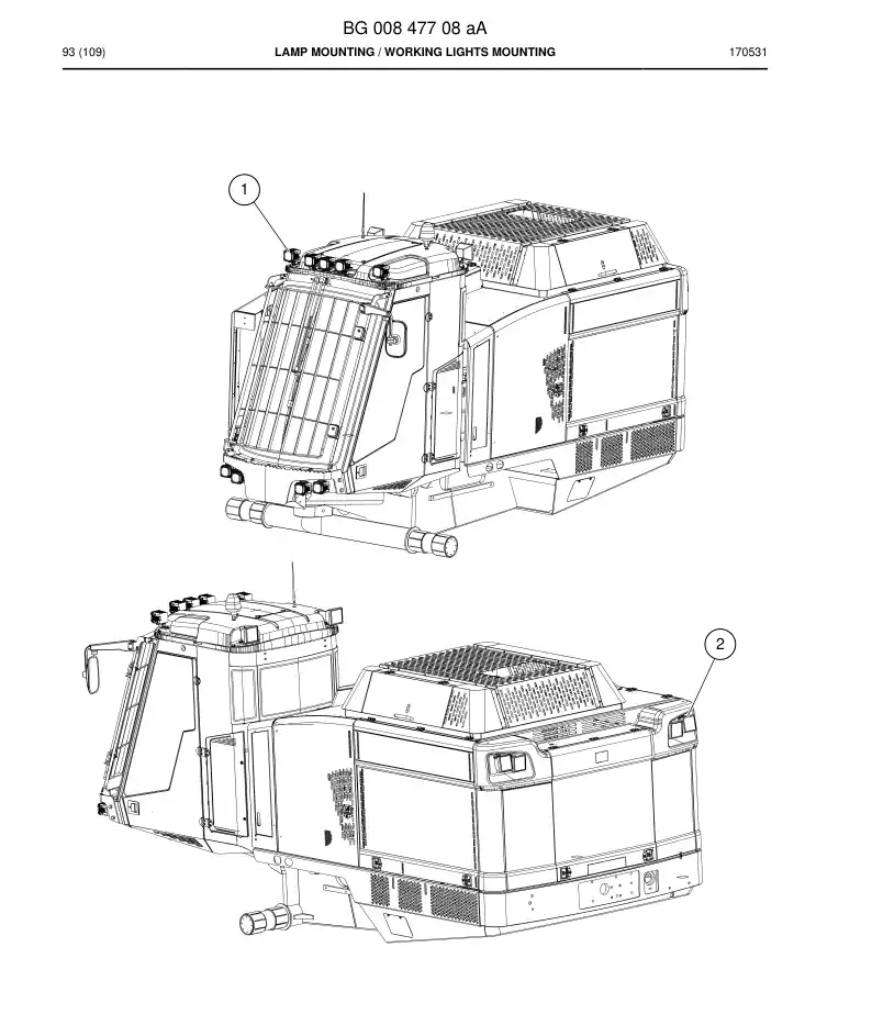 BG00847708a BG 008 477 08a Lamp mounting - Sandvik Technical Drawing