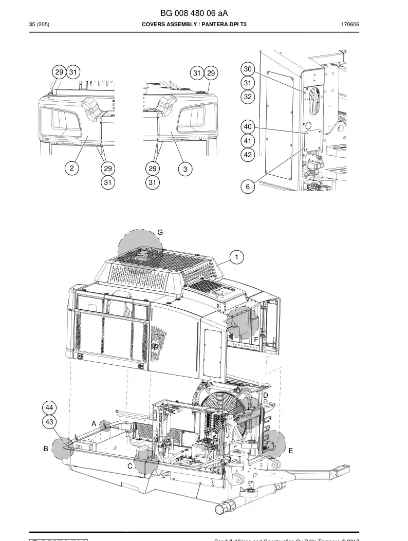 BG00848006a BG 008 480 06a Covers Assembly - Sandvik Technical Drawing