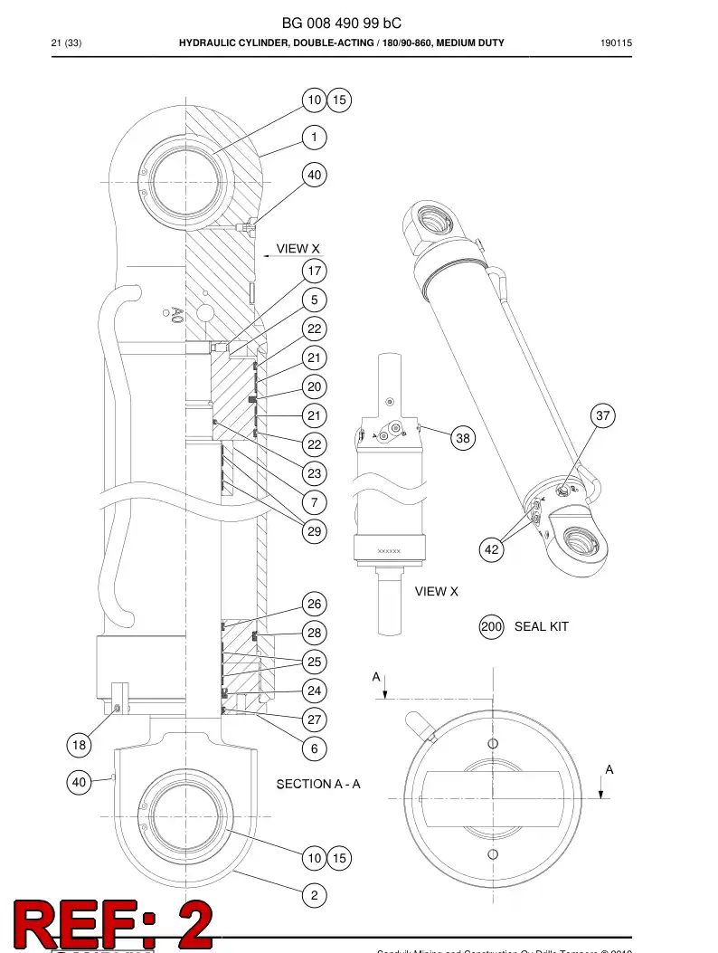 BG00849103a BG 008 491 03a Rod, Cylinder - Sandvik Technical Drawing
