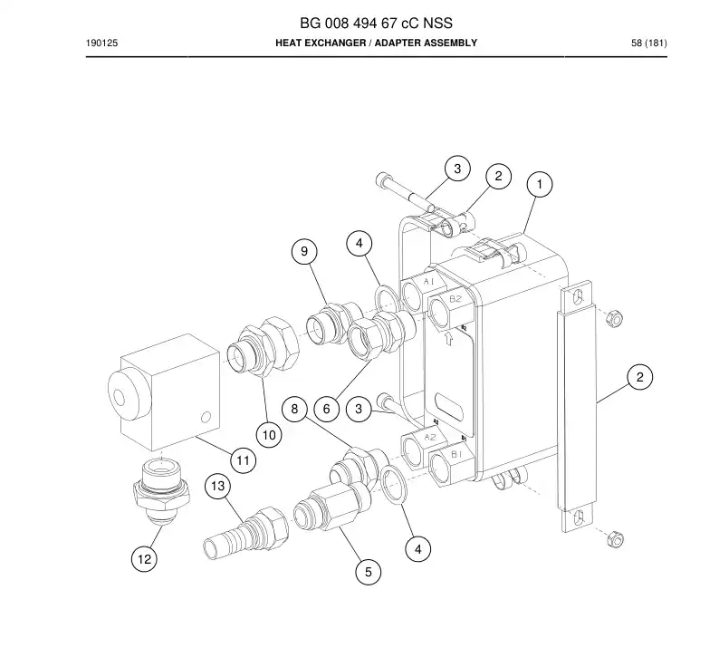BG00849467c BG 008 494 67c Heat Exchanger - Sandvik Technical Drawing