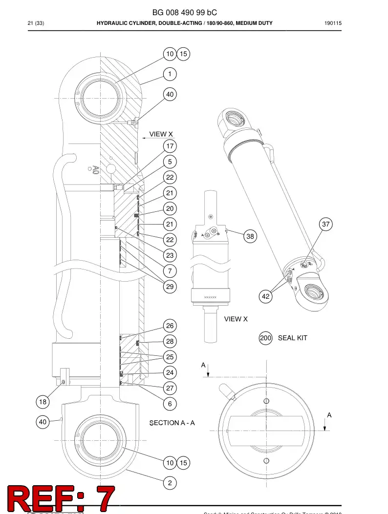 BG00849495a BG 008 494 95a Bushing - Sandvik Technical Drawing