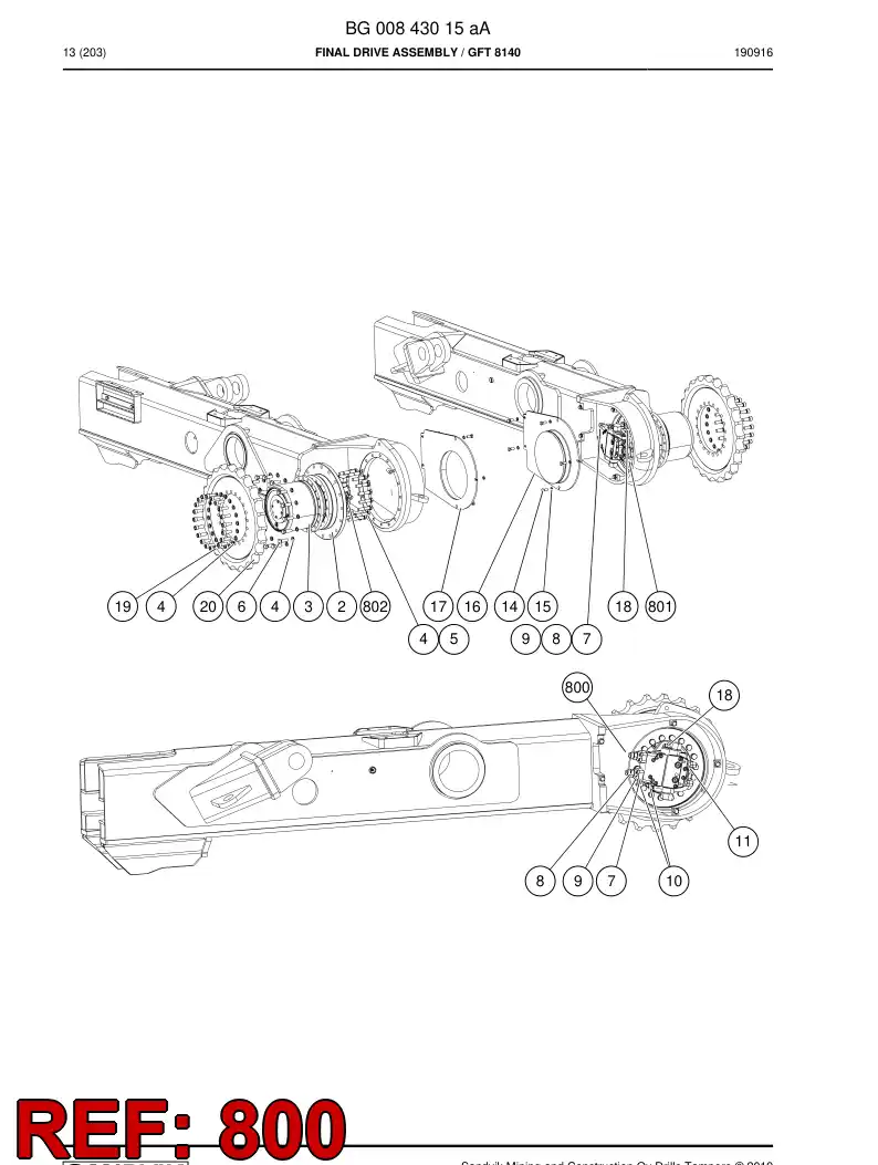 BG00850163b BG 008 501 63b Hose set - Sandvik Technical Drawing