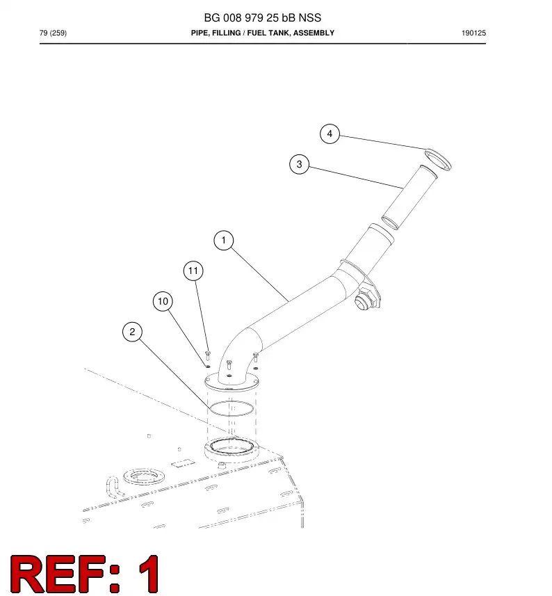 BG00850874a BG 008 508 74a Pipe, Filling - Sandvik Technical Drawing