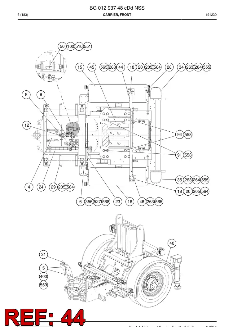 BG00851525a BG 008 515 25a Bracket, Lamp - Sandvik Technical Drawing