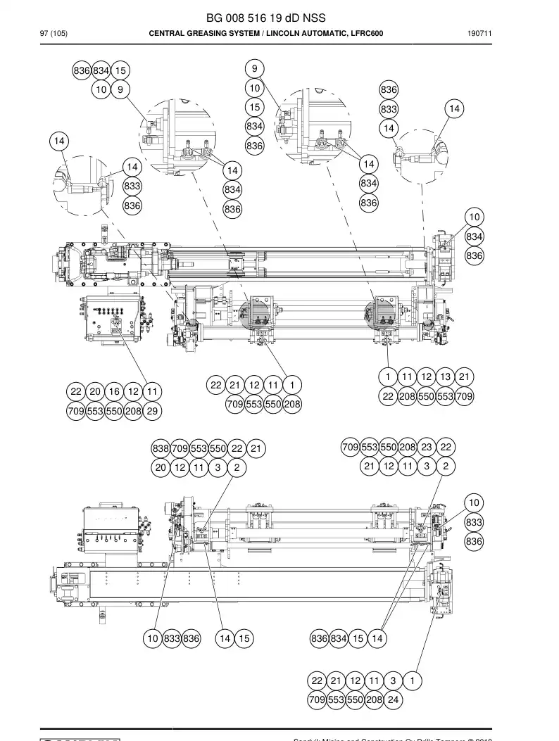 BG00851619d BG 008 516 19d Central Greasing System - Sandvik Technical Drawing