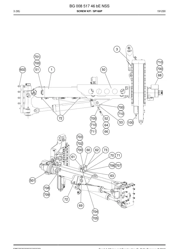 BG00851746b BG 008 517 46b Screw Kit - Sandvik Technical Drawing