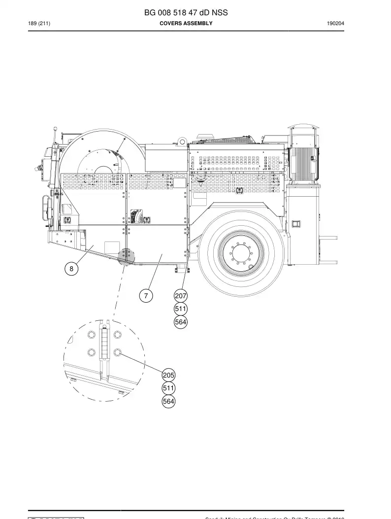 BG00851847d BG 008 518 47d Covers Assembly - Sandvik Technical Drawing