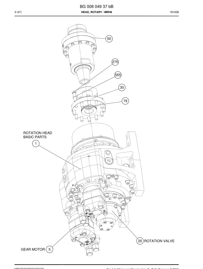 BG00851849a BG 008 518 49a Seal Kit - Sandvik Technical Drawing