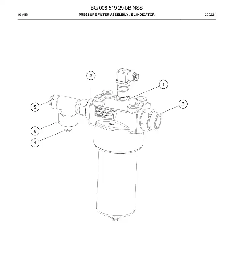BG00851929b BG 008 519 29b Pressure Filter Assembly - Sandvik Technical Drawing