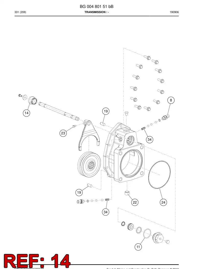 BG00852862a BG 008 528 62a Bellows, Rubber - Sandvik Technical Drawing