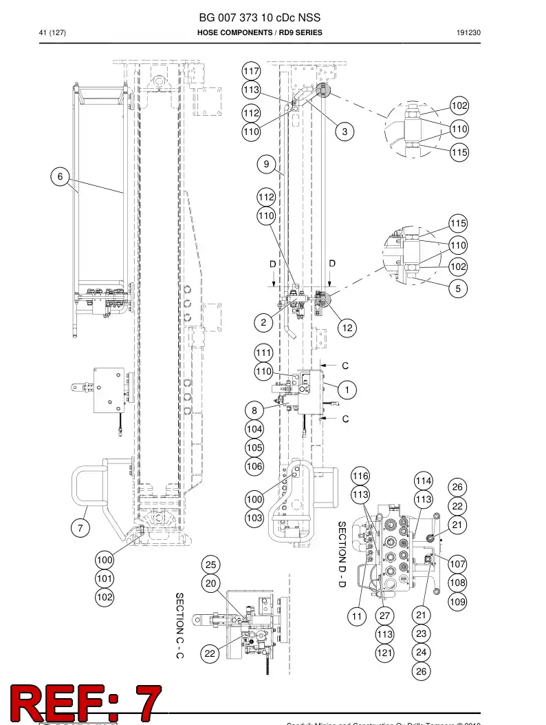 BG00853394b BG 008 533 94b Guide, Hose - Sandvik Technical Drawing