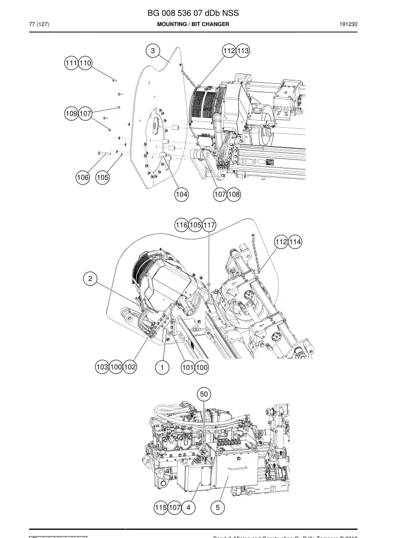 BG00853607d BG 008 536 07d Mounting - Sandvik Technical Drawing