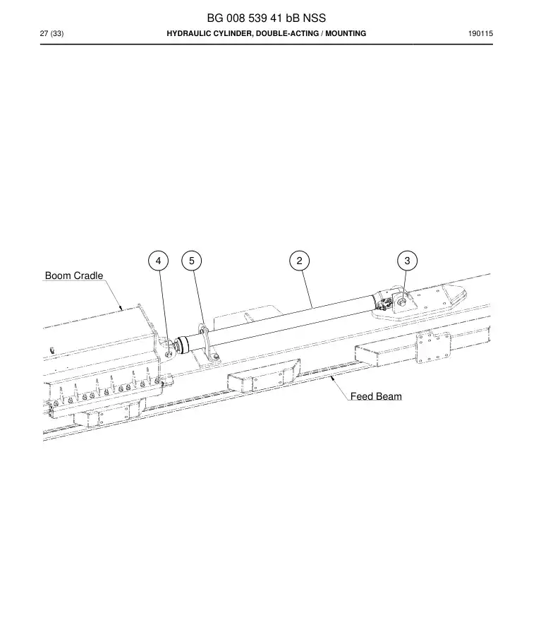 BG00853941b BG 008 539 41b Hydraulic Cylinder, Double-acting - Sandvik Technical Drawing