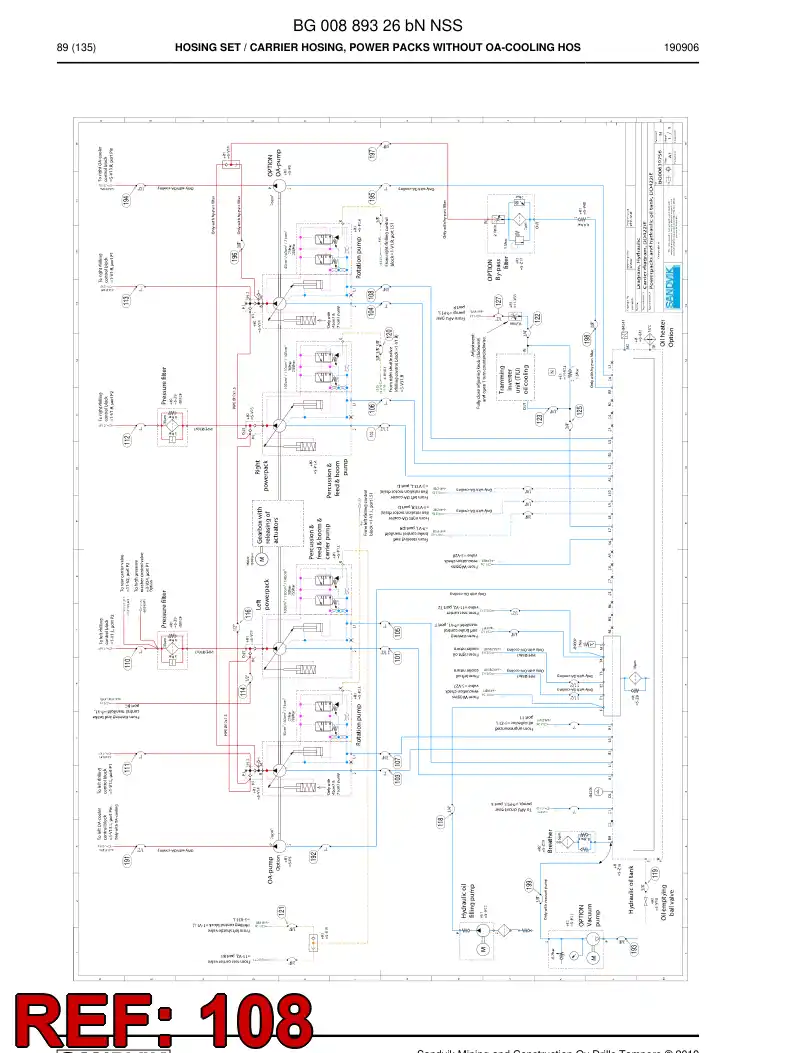 BG00854242a BG 008 542 42a Hose Assembly, Hydraulic - Sandvik Technical Drawing