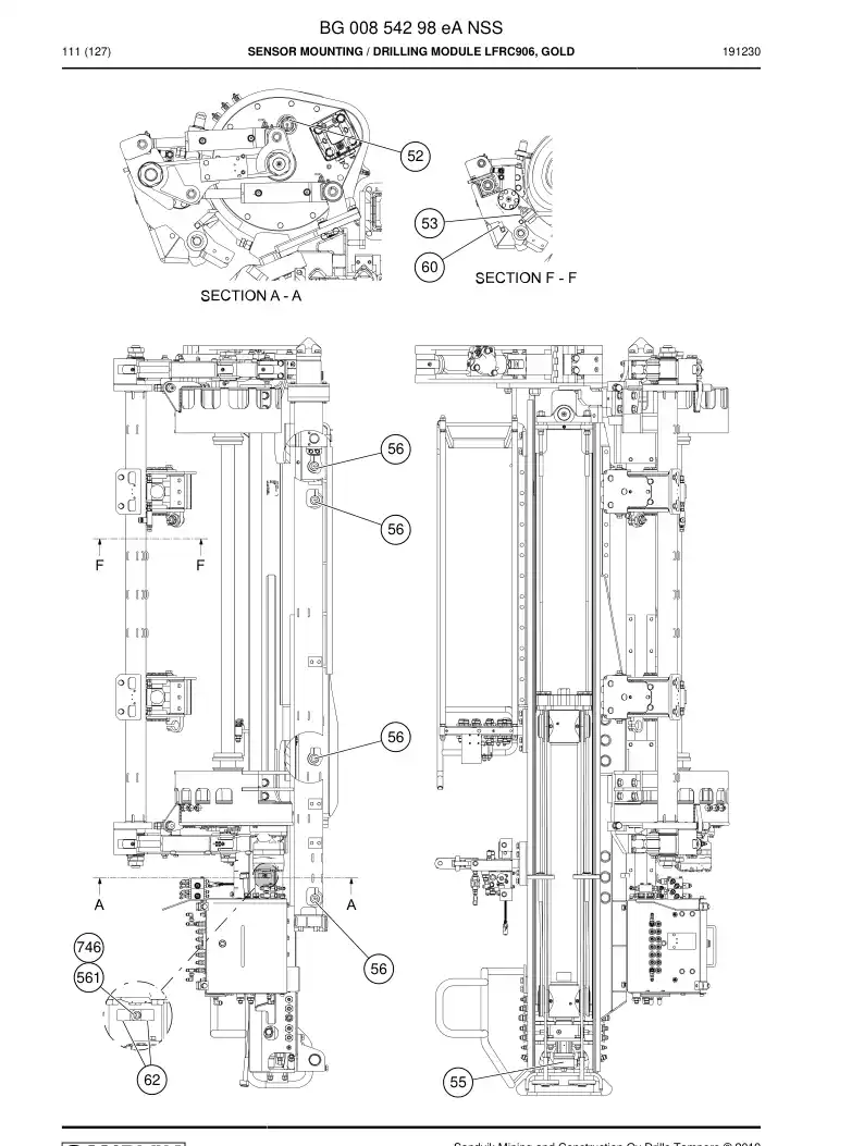 BG00854298e BG 008 542 98e Sensor Mounting - Sandvik Technical Drawing