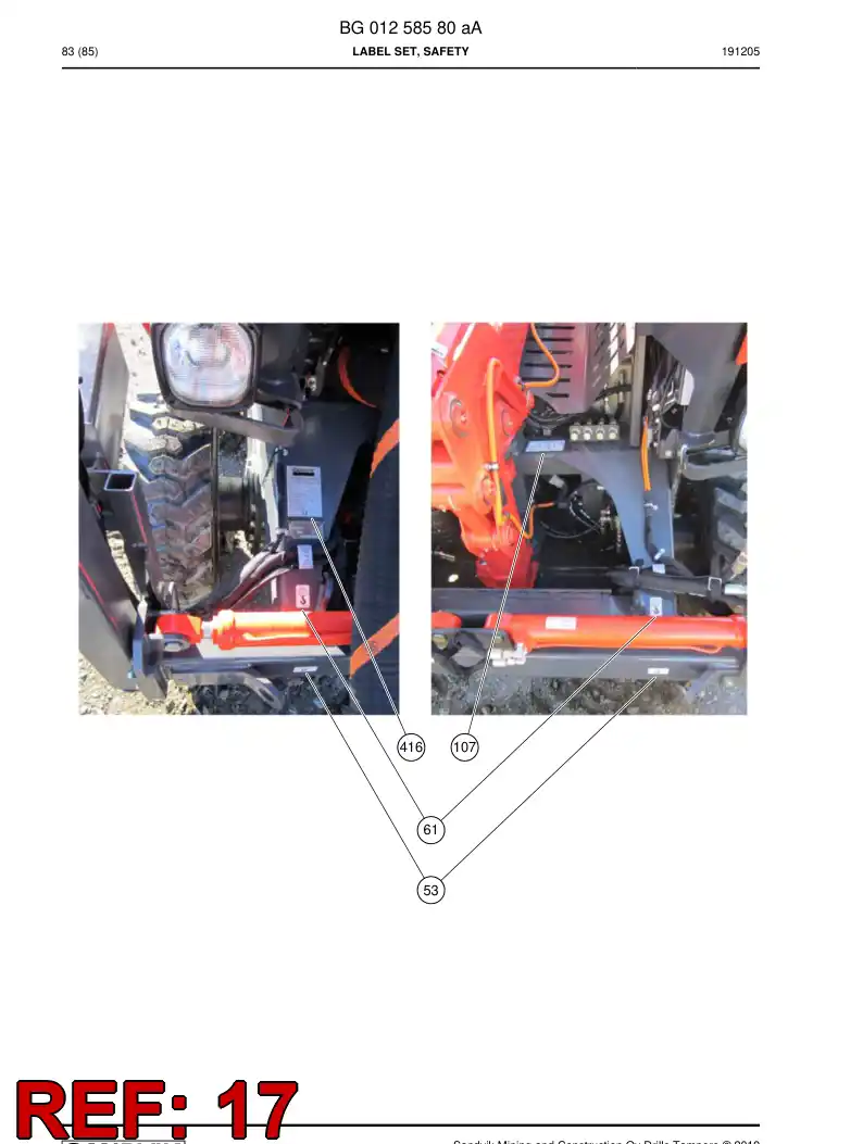 BG00854917a BG 008 549 17a Decal - Sandvik Technical Drawing