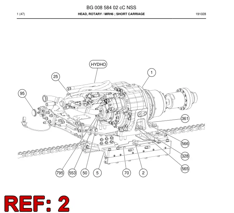 BG00855546b BG 008 555 46b Key, Parallel - Sandvik Technical Drawing
