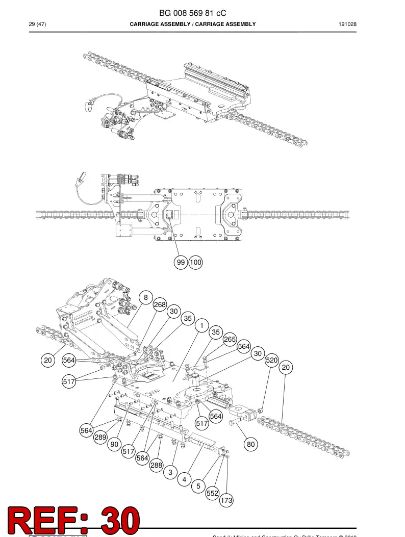 BG00856180a BG 008 561 80a Pin - Sandvik Technical Drawing
