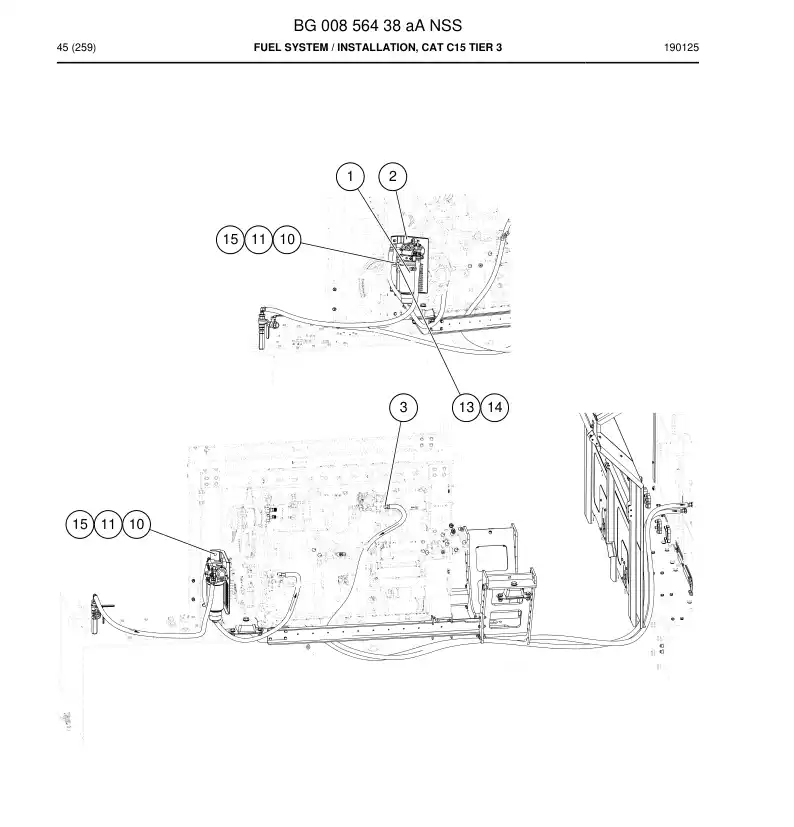 BG00856438a BG 008 564 38a Fuel System - Sandvik Technical Drawing