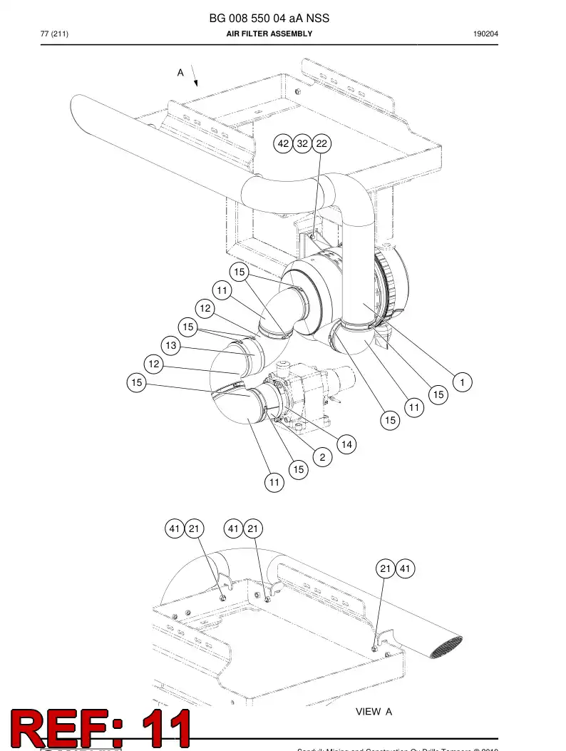 BG00858207a BG 008 582 07a Elbow - Sandvik Technical Drawing
