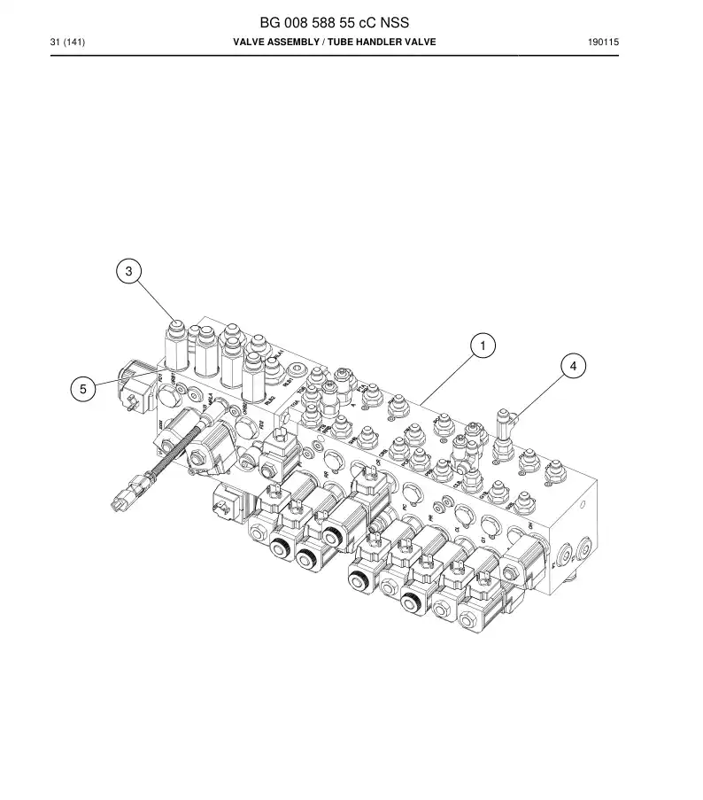 BG00858855c BG 008 588 55c Valve Assembly - Sandvik Technical Drawing