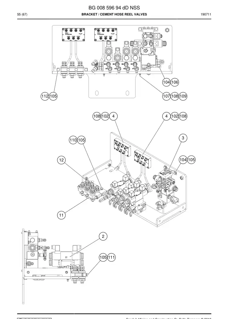 BG00859694d BG 008 596 94d Bracket - Sandvik Technical Drawing
