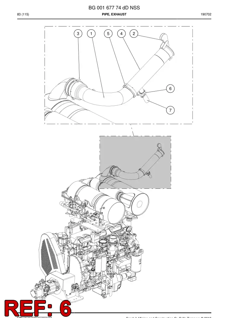 BG00860252a BG 008 602 52a Clamp, Pipe - Sandvik Technical Drawing