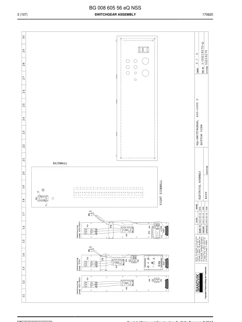 BG00860556e BG 008 605 56e Switchgear Assembly - Sandvik Technical Drawing