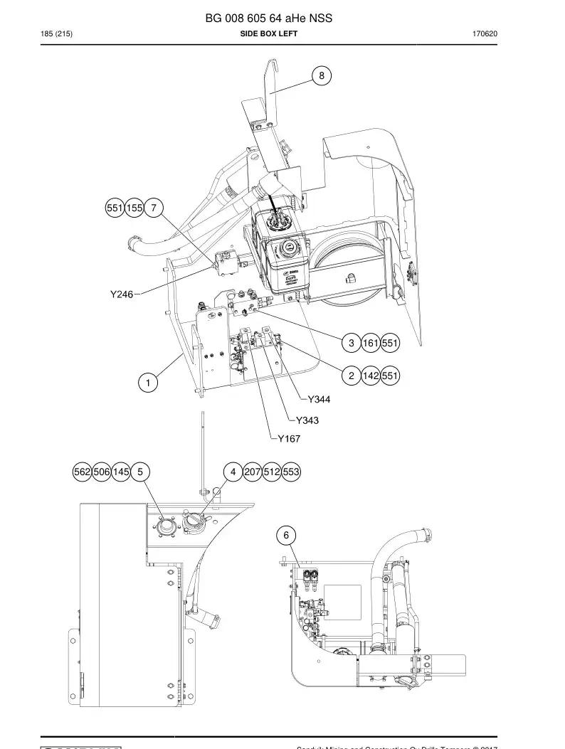 BG00860564a BG 008 605 64a Side Box left - Sandvik Technical Drawing