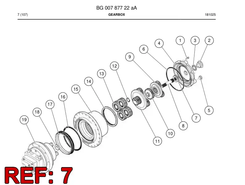 BG00860589a BG 008 605 89a Gear, Sun - Sandvik Technical Drawing