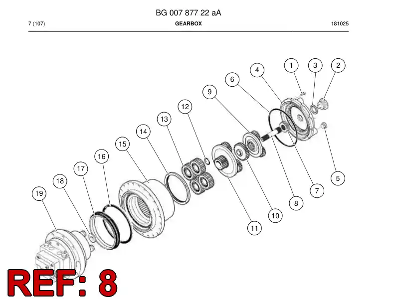 BG00860615a BG 008 606 15a Shaft, Spline - Sandvik Technical Drawing
