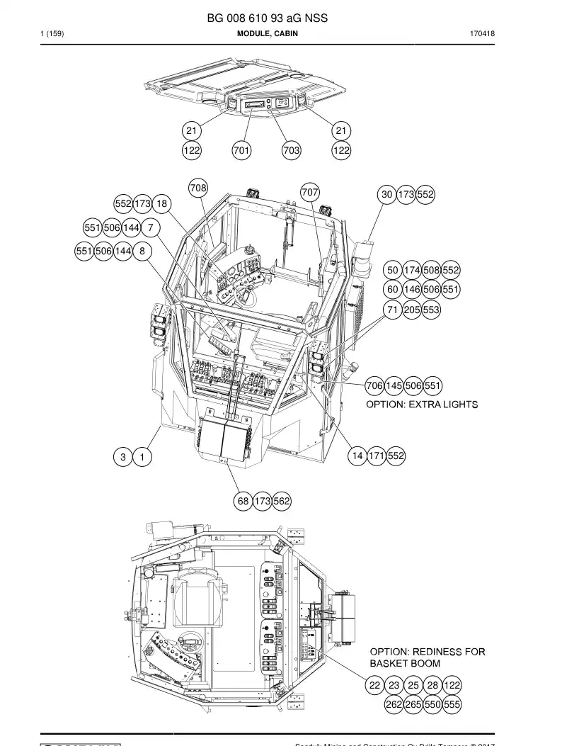 BG00861093a BG 008 610 93a Module, Cabin - Sandvik Technical Drawing