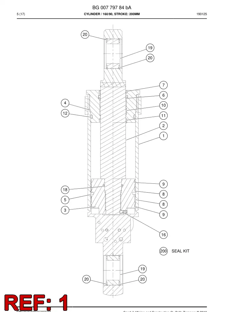 BG00861547b BG 008 615 47b Tube, Cylinder - Sandvik Technical Drawing