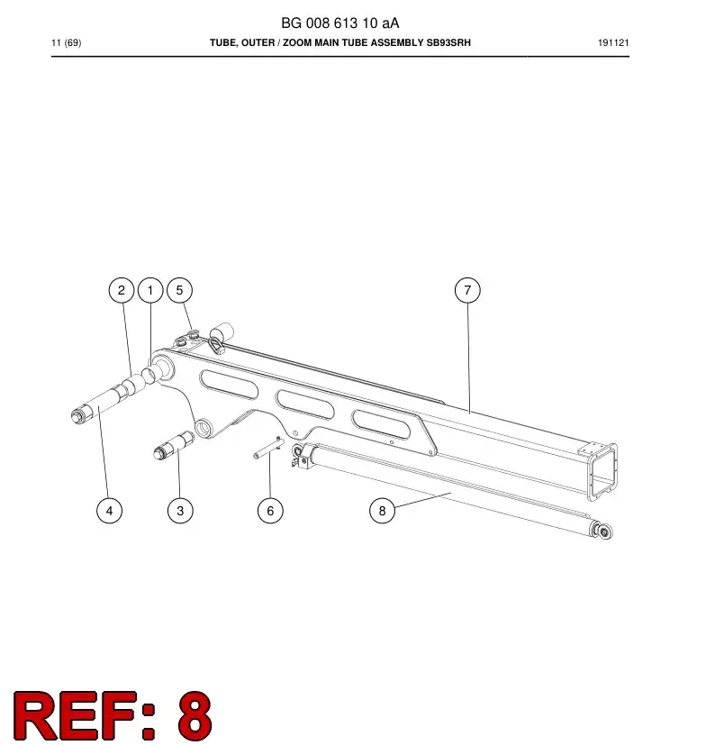 BG00862551a BG 008 625 51a Cylinder, Hydraulic - Sandvik Technical Drawing