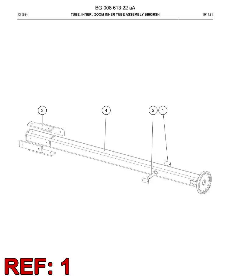 BG00862571a BG 008 625 71a Tube, Inner - Sandvik Technical Drawing