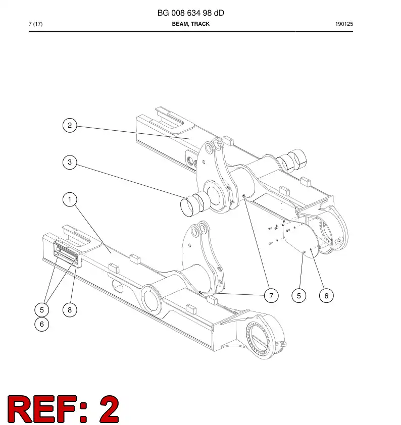 BG00863496c BG 008 634 96c Beam, Track - Sandvik Technical Drawing