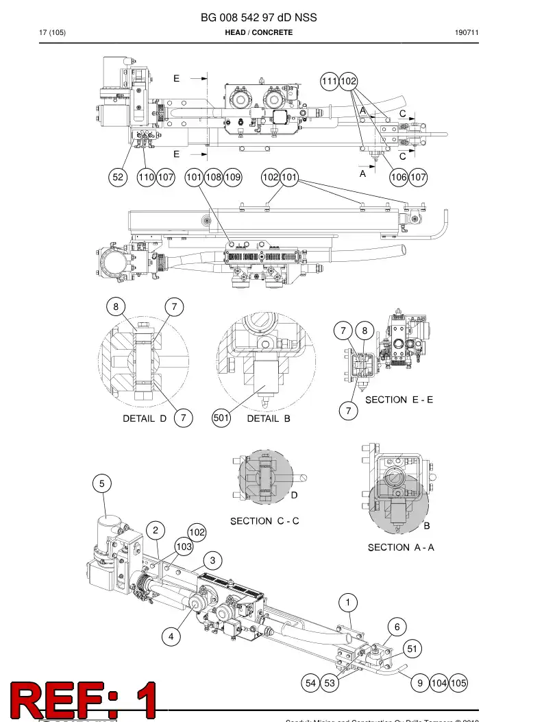 BG00863667a BG 008 636 67a Tube, Outer - Sandvik Technical Drawing