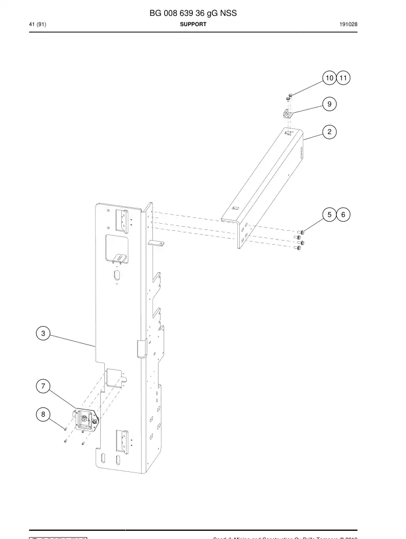 BG00863936g BG 008 639 36g Support - Sandvik Technical Drawing