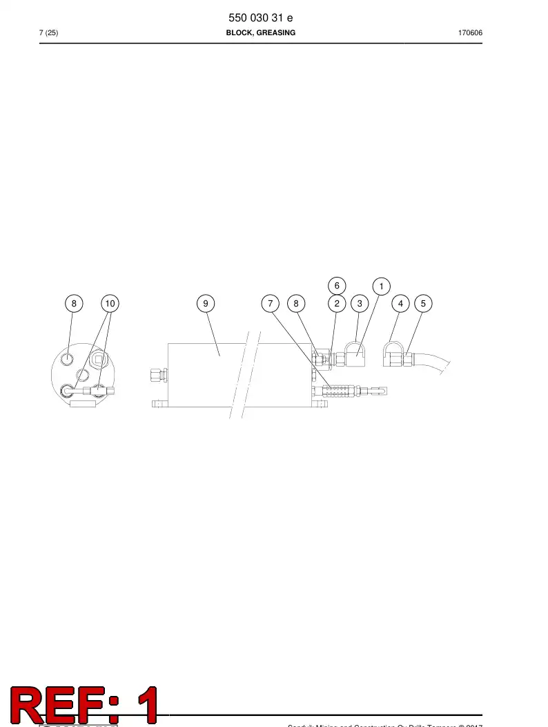 BG00863968a BG 008 639 68a Adapter, Filling - Sandvik Technical Drawing