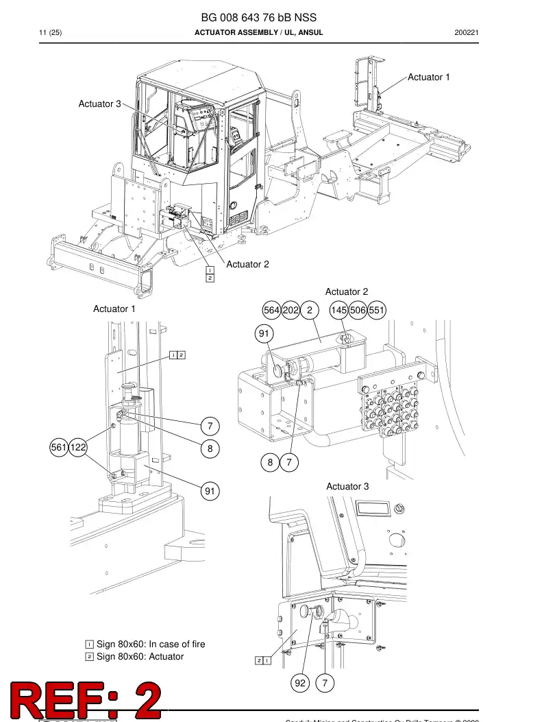 BG00864664a BG 008 646 64a Bracket - Sandvik Technical Drawing