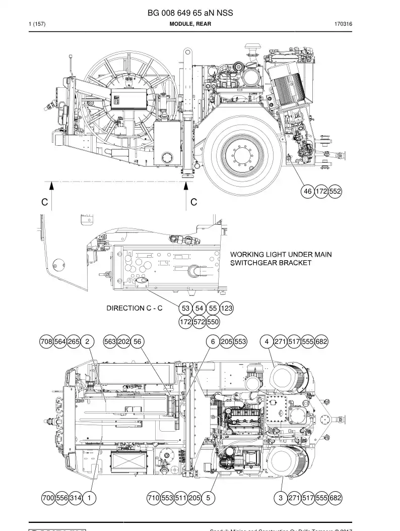 BG00864965a BG 008 649 65a Module, Rear - Sandvik Technical Drawing