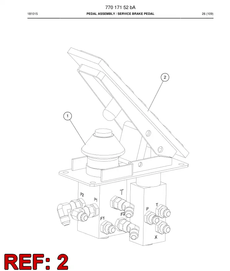 BG00865203b BG 008 652 03b Cover, Pedal - Sandvik Technical Drawing